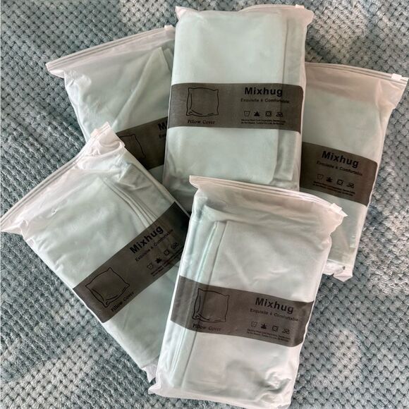 NWT Mixhug Turquoise Pillow Covers 5 packs Sets of 2 per pack - Picture 3 of 3